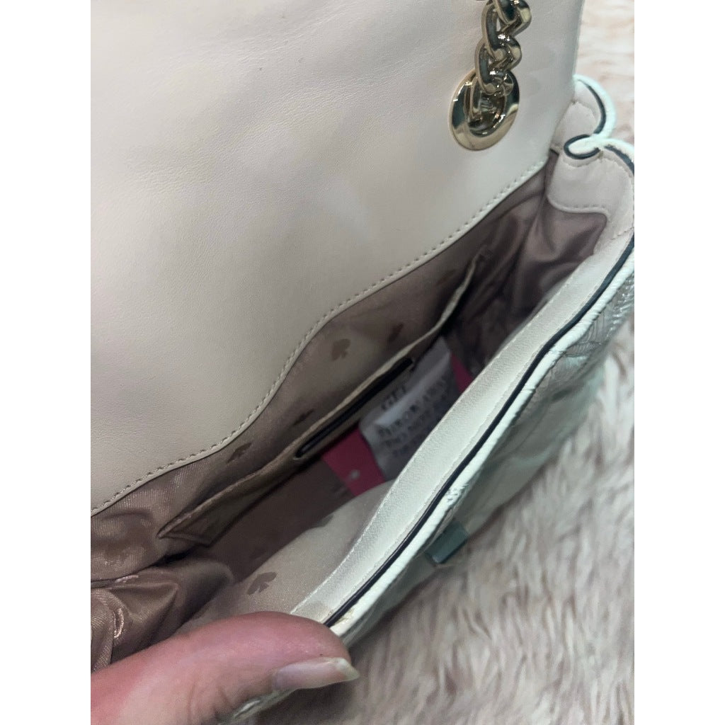 ORIG Preloved KS Natalia Quilted Small Flap Crossbody Bag in Parchment White