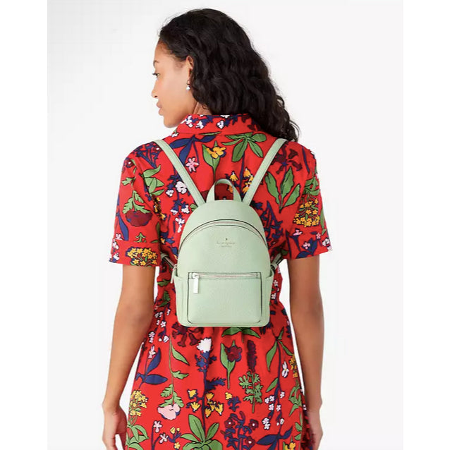 ORIG Preloved KS Leila Pebbled Leather Mini Dome Backpack Sage Bag