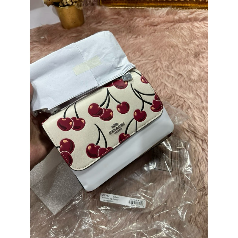 ORIG & IMPORTED CCH Mini Klare Crossbody White Bag With Cherry Print