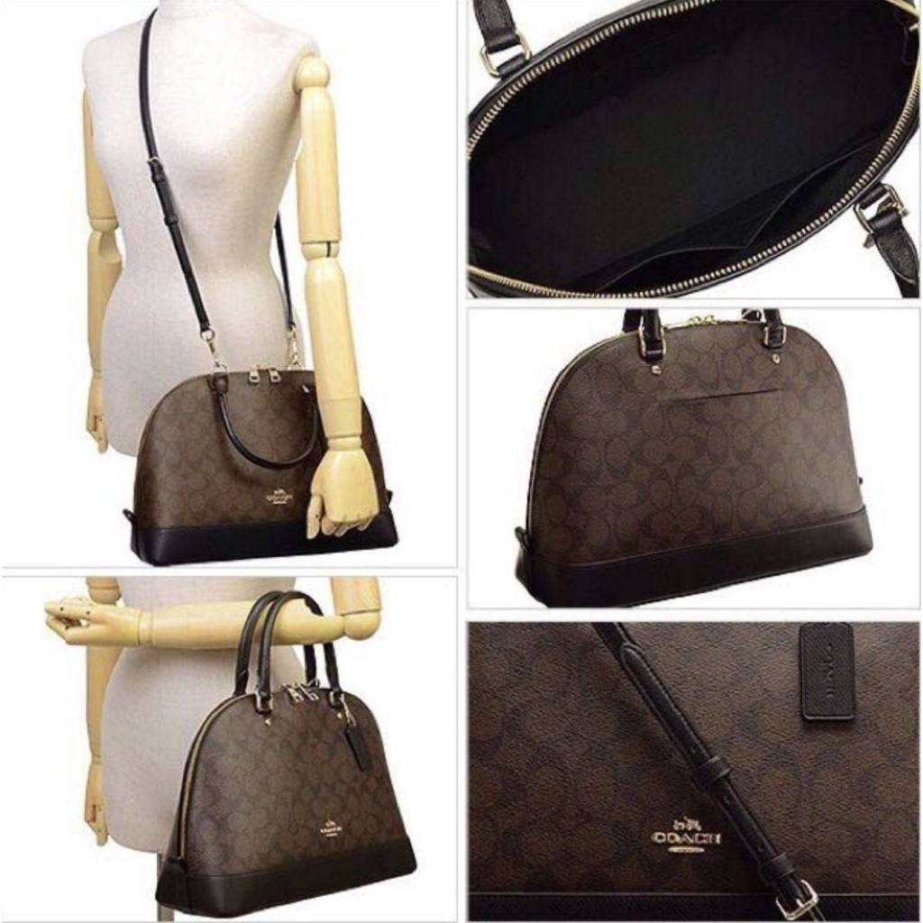 ORIG Preloved CCH Large Sierra Satchel Black Signature Brown Black
