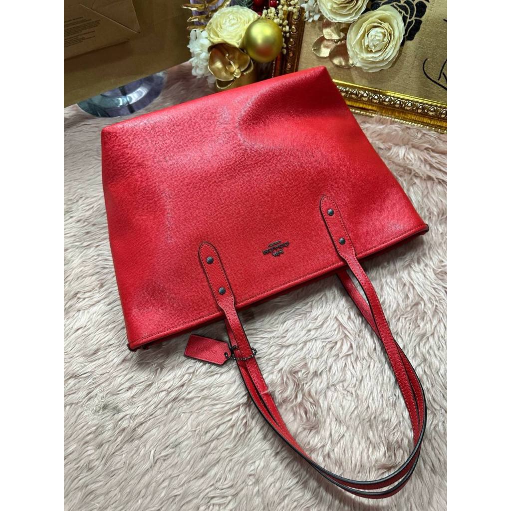 ORIG Preloved CCH Large City Zip Top Tote Bag Red