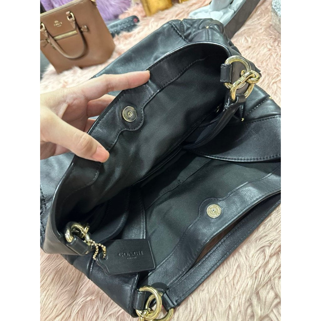 ORIG Preloved CCH Lexi Limited Edition Black Leather Quilted Stud Shoulder Bag