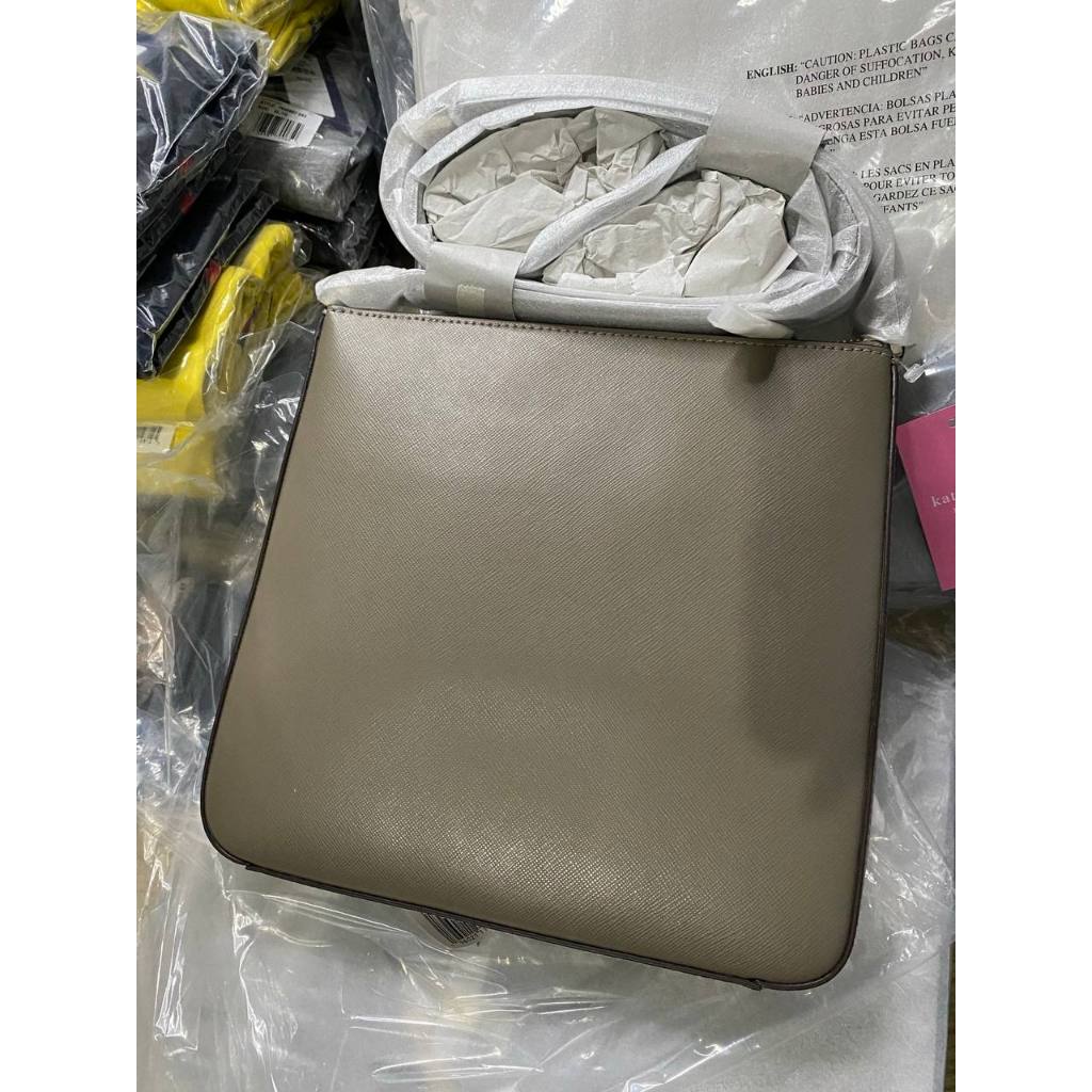 ORIG & IMPORTED KS Sadie North South Crossbody Bag in Black & Taupe