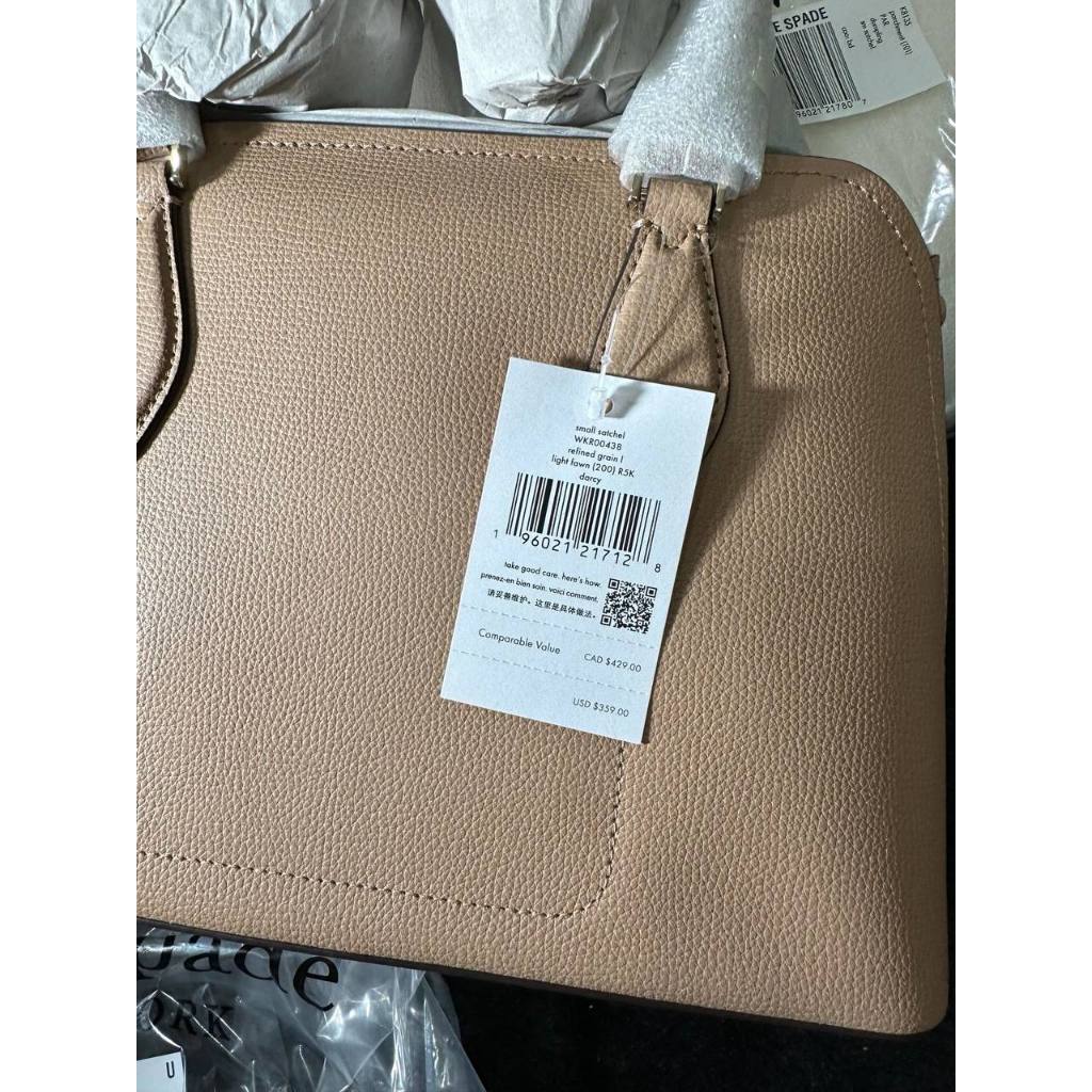 ORIG & IMPORTED KS Darcy Small Satchel Bag in Light Brown FAWN