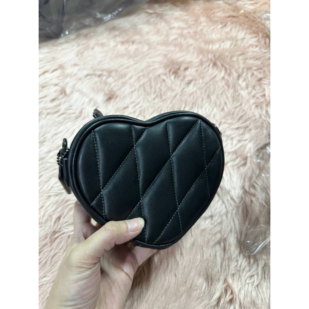 ORIG & IMPORTED CCH Heart Crossbody Black Mini Bag 14 With Pillow Quilting