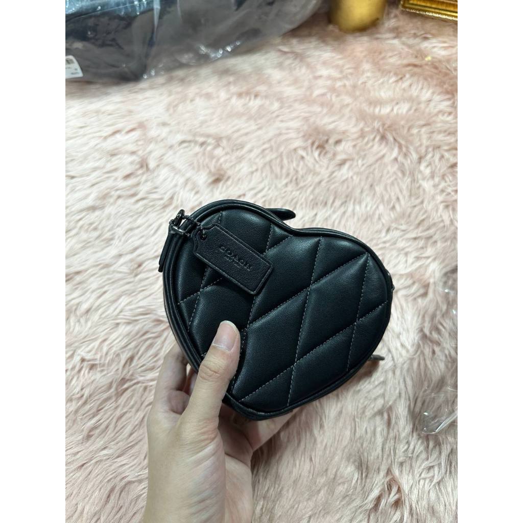 ORIG & IMPORTED CCH Heart Crossbody Black Mini Bag 14 With Pillow Quilting