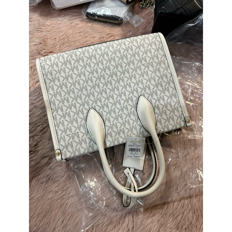 ORIG & IMPORTED MK Mirella Small Logo Crossbody Bag Brown White vanilla