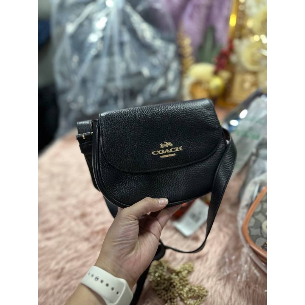 ORIG & IMPORTED CCH Saddle Belt Crossbody Chain Small Bag Black