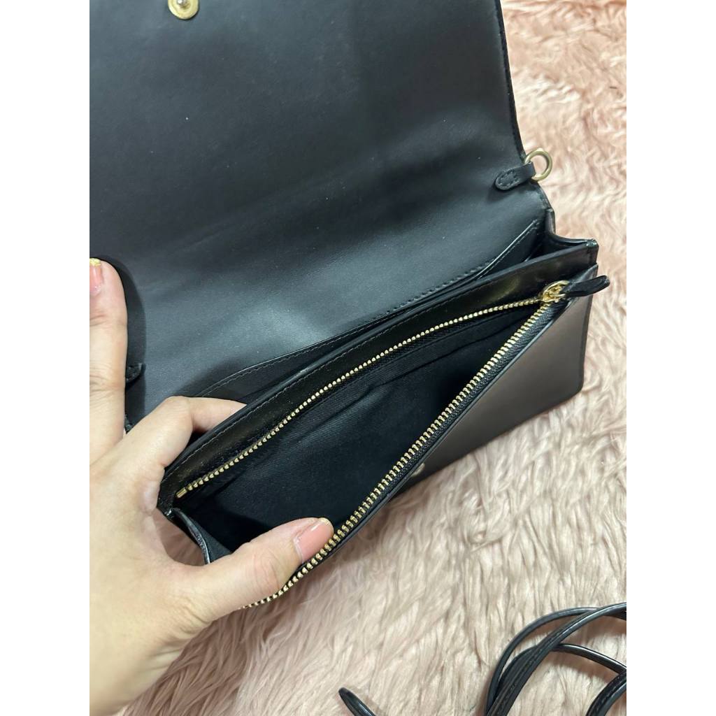 ORIG Preloved CCH Anna Foldover Crossbody Clutch Small Bag Signature Brown Black