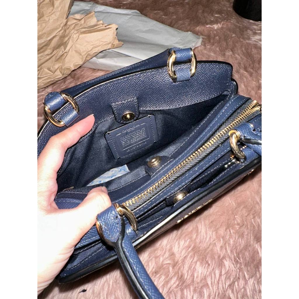 ORIG Preloved CCH Mini Lillie Carryall Satchel Bag Navy Blue