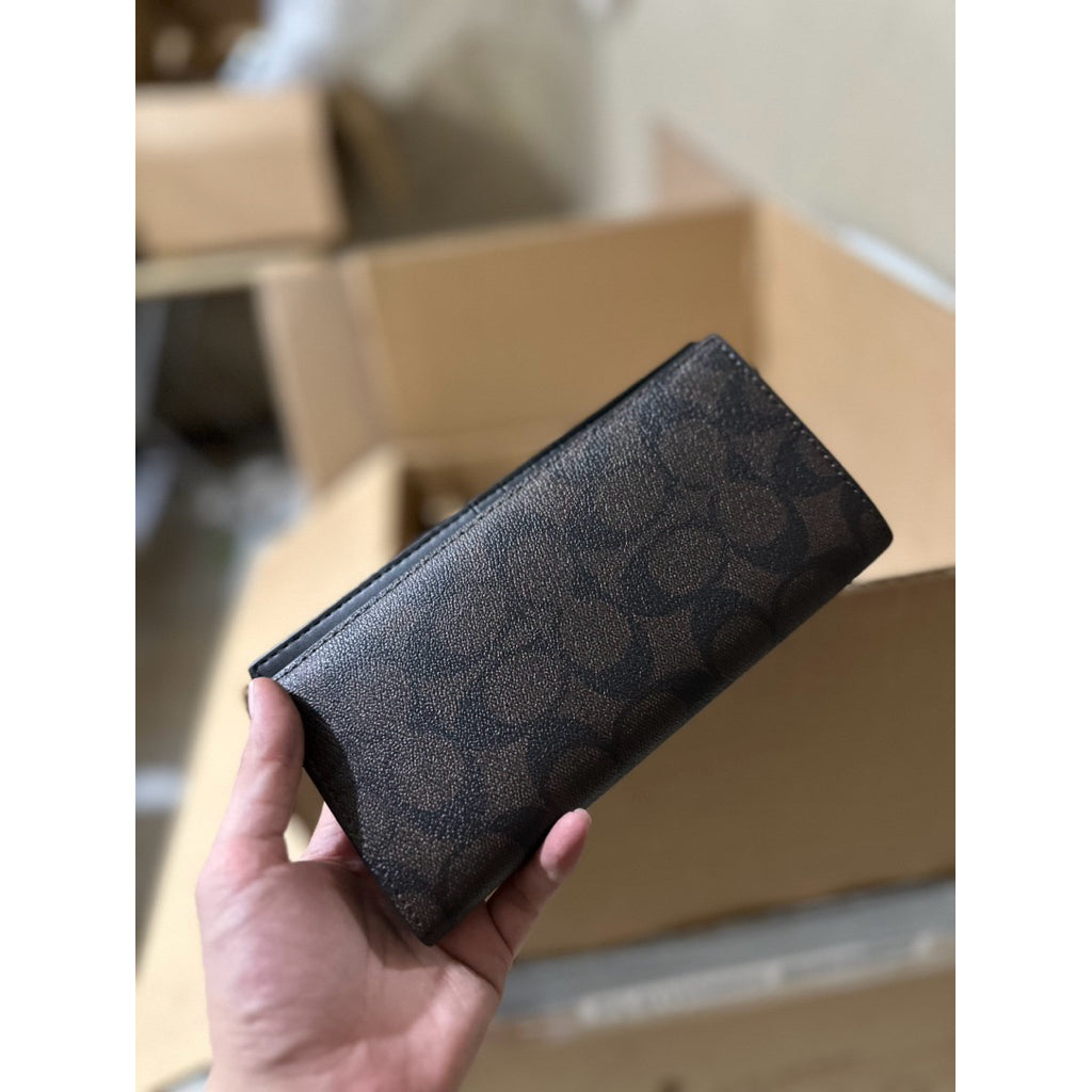 ORIG & IMPORTED CCH Modern Breast Pocket Slim Long Men Wallet Black Brown
