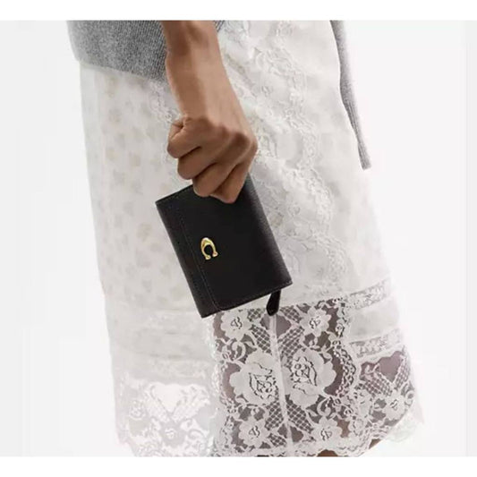 ORIG & IMPORTED CCH Retail Mila Small Flap Trifold Black/Beige/Taupe/Brown Wallet