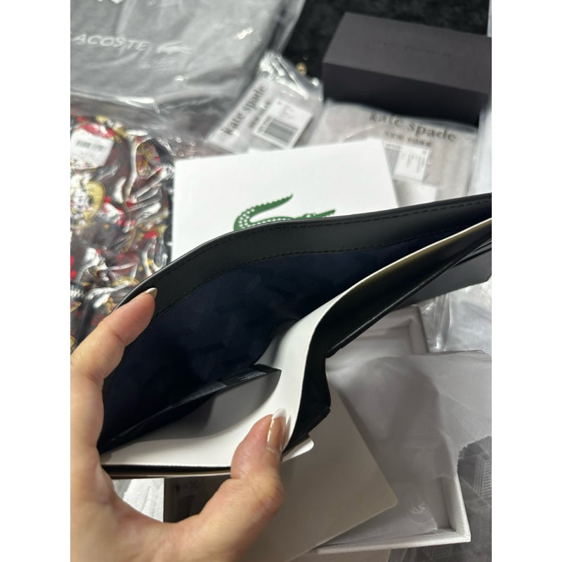 ORIG & IMPORTED LCT Men's Fitzgerald Leather 6-Card Black Brown Men’s Wallet NH1115FG