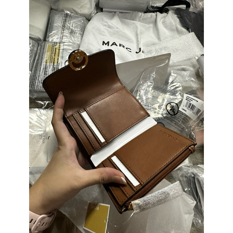 ORIG & IMPORTED MK Leida Carmen Medium Signature Logo Wallet Brown