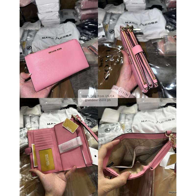 ORIG & IMPORTED MK Jet Set Travel Large Double Zip Wristlet Wallet