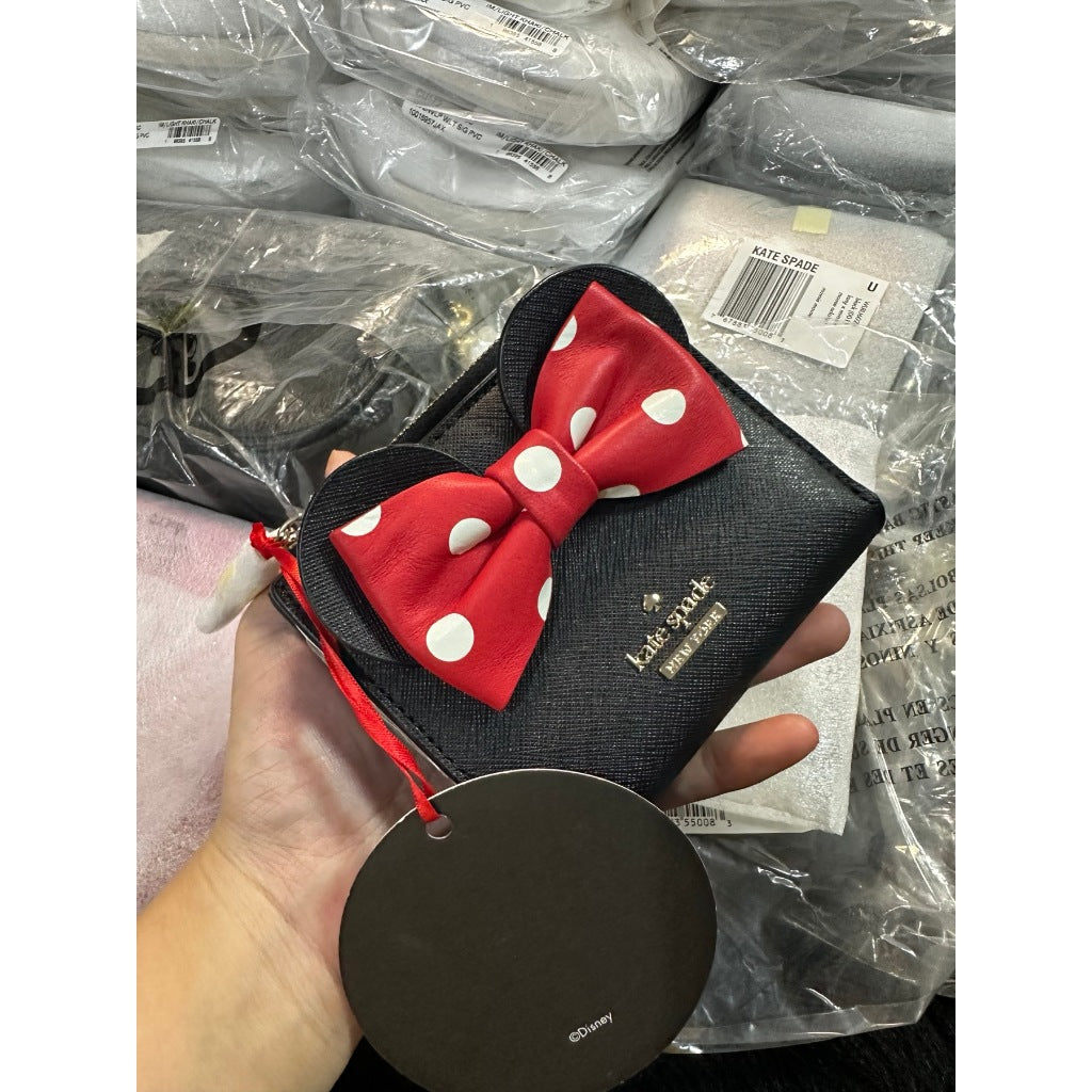 ORIG & IMPORTED KS Disney Minnie Mouse Adalyn Bifold Black Wallet