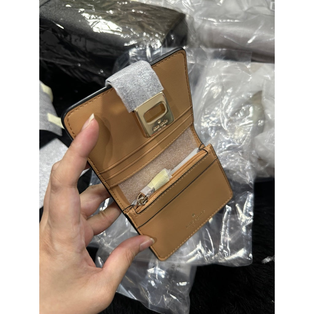 ORIG & IMPORTED KS Phoebe Small Card Holder Wallet Black / Beige