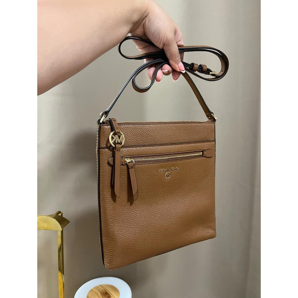 ORIG PRELOVED  MK Jet Set Charm Large North South Flat Crossbody Bag Brown