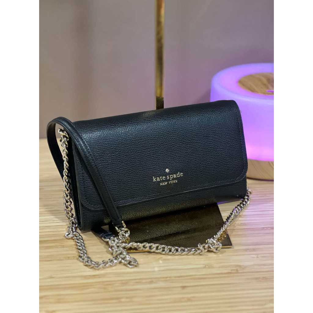 ORIG Preloved KS Cameron Wallet on a Chain Small Phone Bag Black