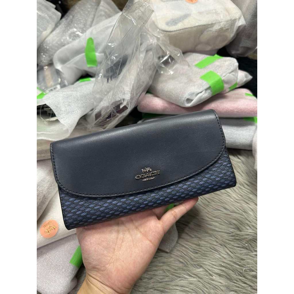 ORIG & IMPORTED CCH Slim Envelope Long Wallet Navy Blue