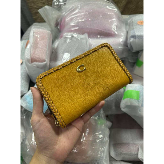 ORIG & IMPORTED CCH RARE Retail Medium Zip Around Yellow Buttercup Wallet With Braid