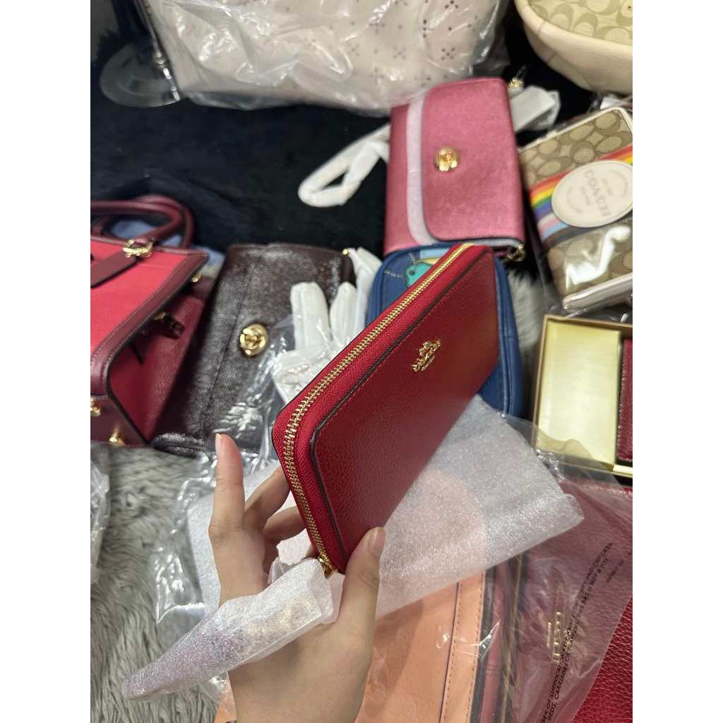 ORIG & IMPORTED CCH Slim Accordion Zip Long Red Wallet