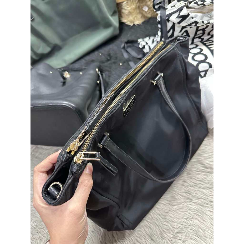 ORIG Preloved KS Dawn Medium Satchel Double zip Nylon Bag Black