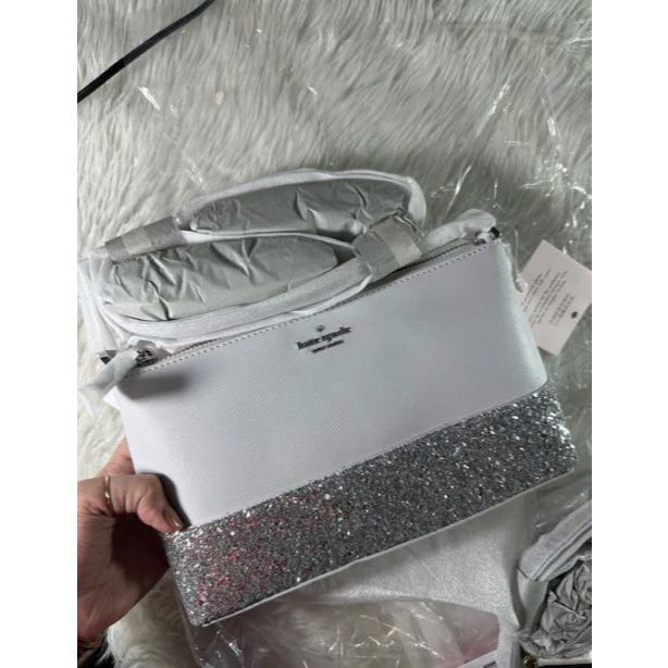 ORIG & IMPORTED KS Flash Glitter Crossbody Bag In Black/Grey/White