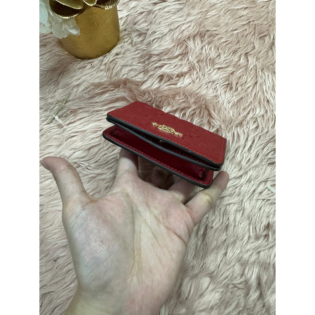 ORIG & IMPORTED CCH Mini Wallet On A Chain MWOC In Signature Leather Red