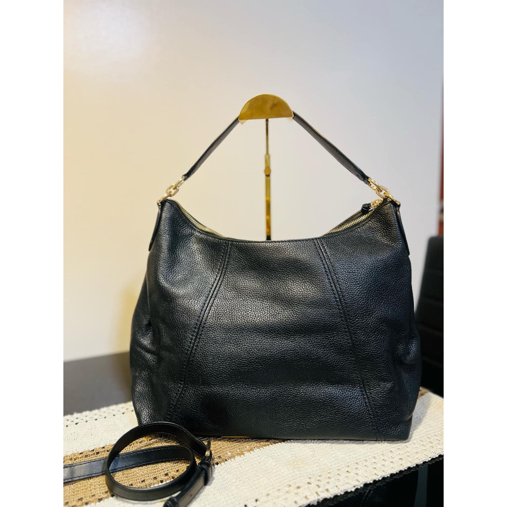 ORIG Preloved MK Sienna Large Logo Shoulder Bag Black