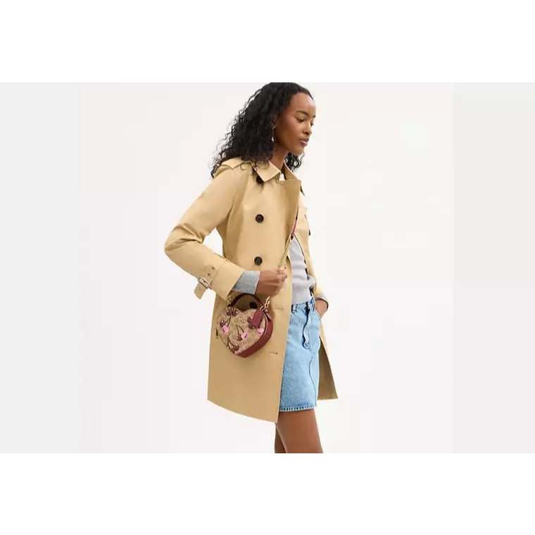 ORIG & IMPORTED CCH Heart Crossbody Bag In Signature Canvas With Cherry Print Brown Bag