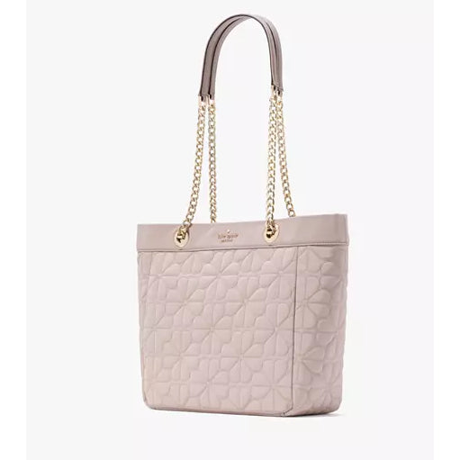 ORIG & IMPORTED KS Spade Flower Quilted Fabric Medium/Large Tote Cozy Grey Bag