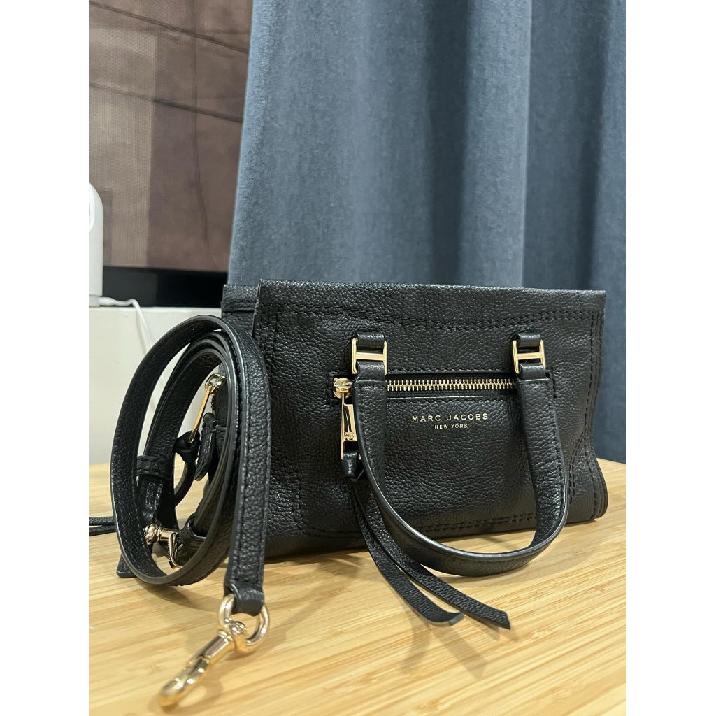 ORIG & IMPORTED MJ Mini Cruiser Black Pebbled Leather Bag