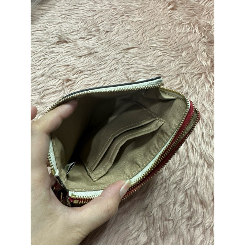 ORIG & IMPORTED CCH Medium Double Corner Zip Wallet In Red