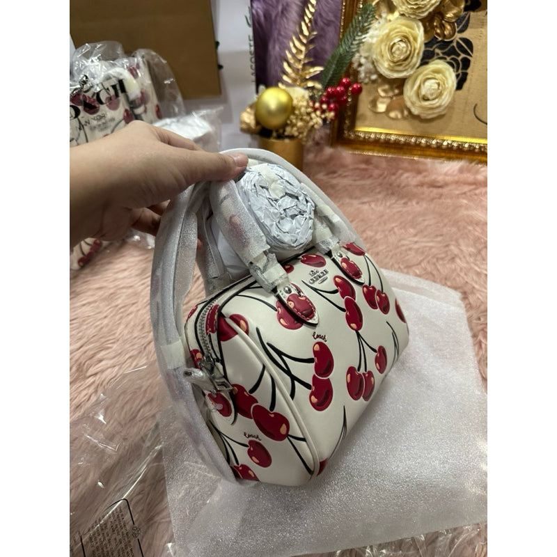 ORIG & IMPORTED CCH Mini Rowan Crossbody Small White Bag With Cherry Print