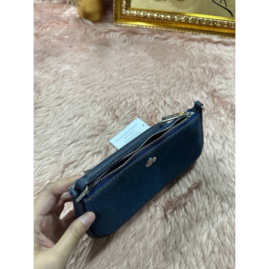 ORIG & IMPORTED KS Kayla Denim Convertible Wristlet Small Blue Bag