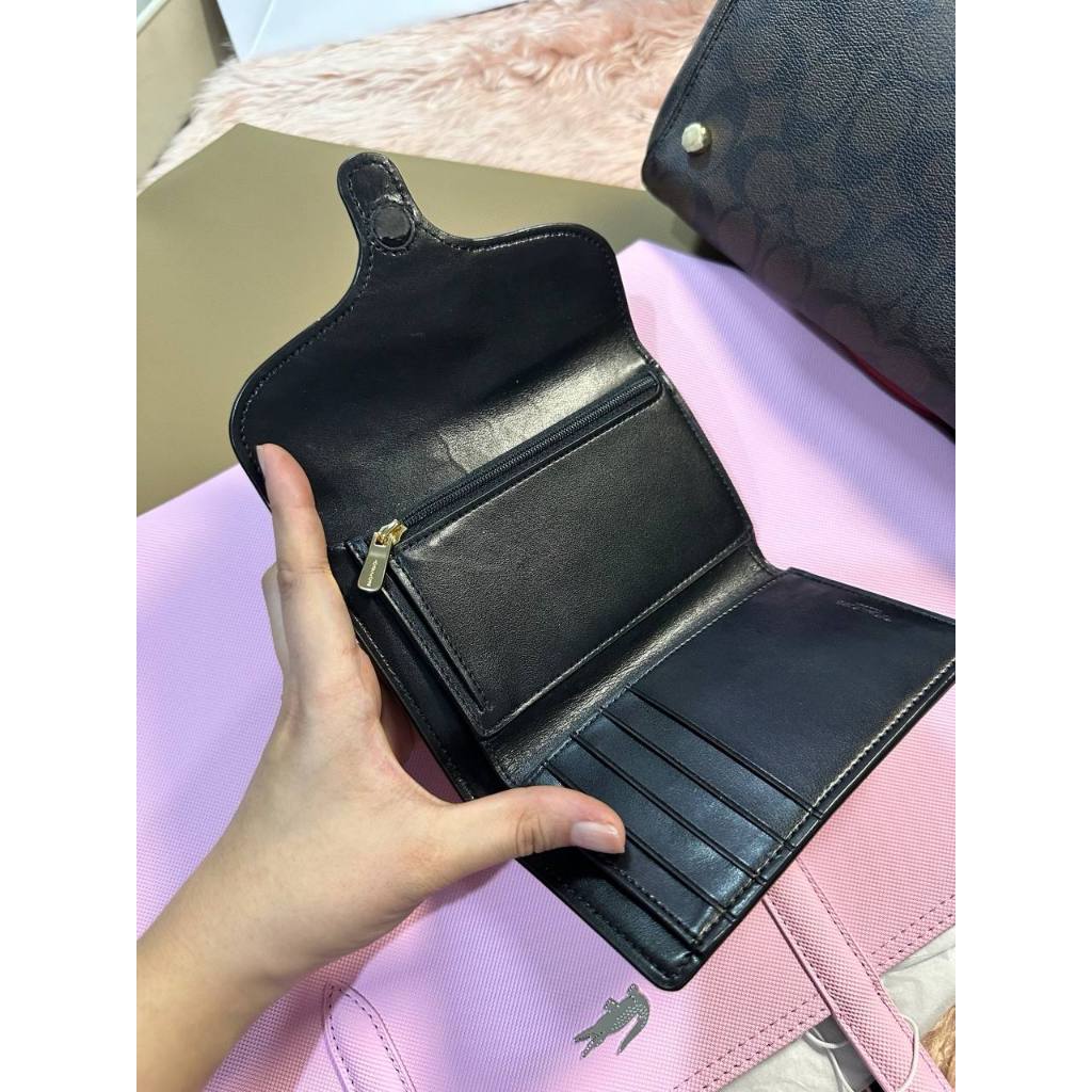 ORIG & IMPORTED Preloved CCH Jade Medium Envelope Wallet Brown
