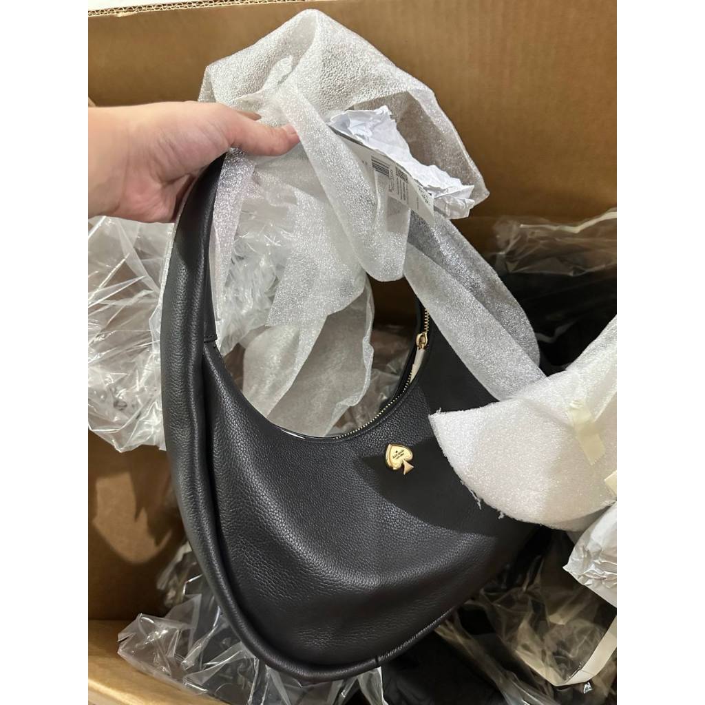 ORIG & IMPORTED KS Kayla Crescent Shoulder Bag Black