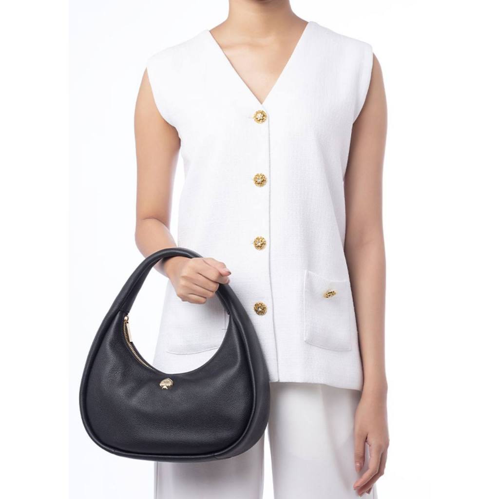 ORIG & IMPORTED KS Kayla Crescent Shoulder Bag Black