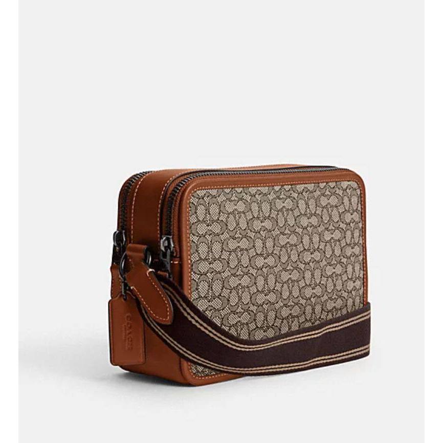 ORIG CCH RETAIL CHARTER CROSSBODY 24 IN MICRO SIGNATURE JACQUARD BROWN