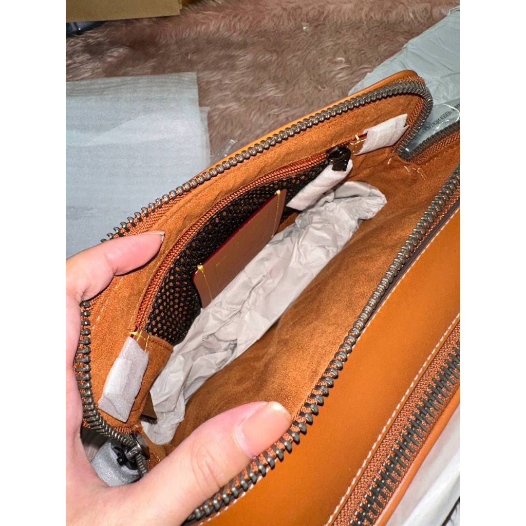 ORIG CCH RETAIL CHARTER CROSSBODY 24 IN MICRO SIGNATURE JACQUARD BROWN