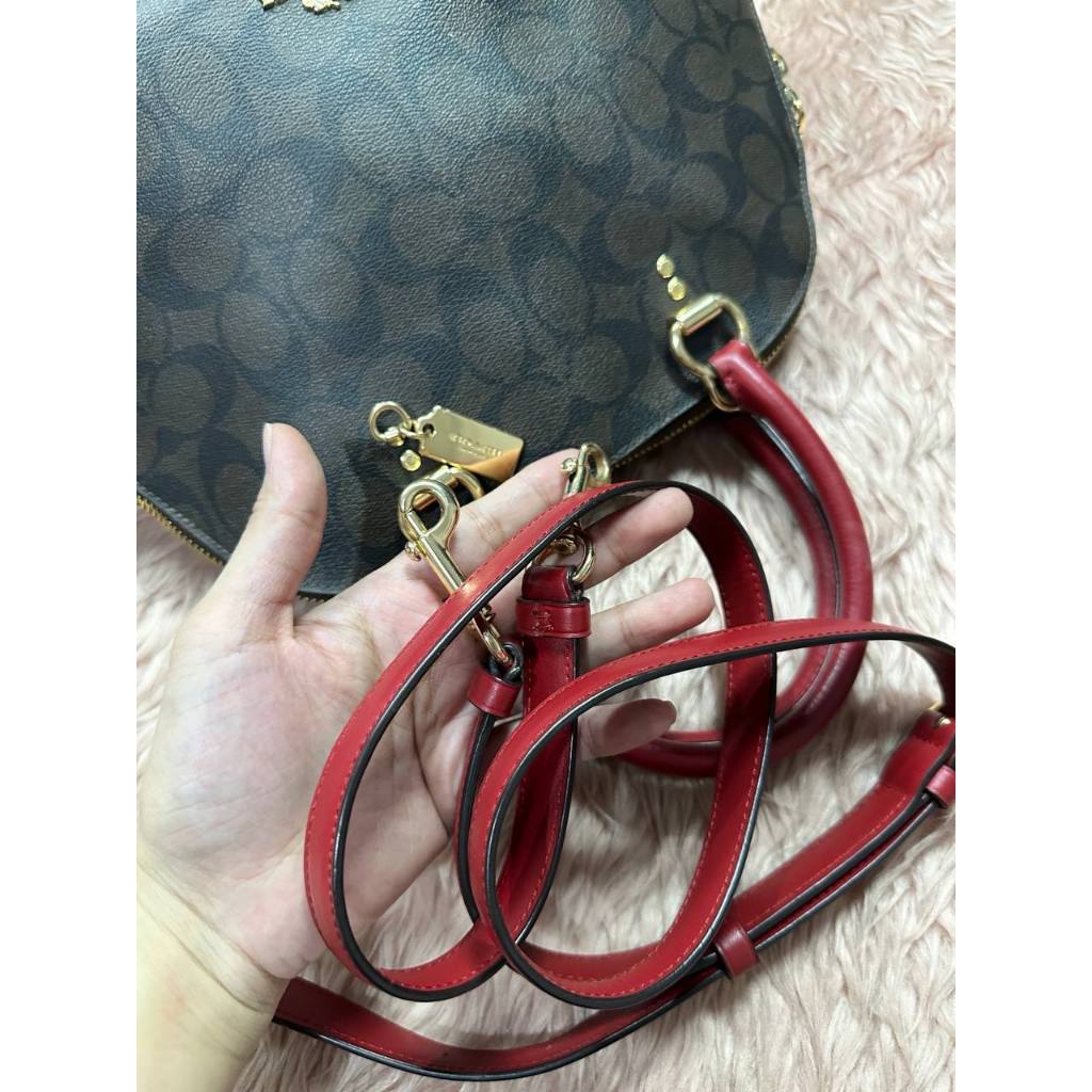 ORIG Preloved CCH Katy Satchel Signature Brown Red Bag