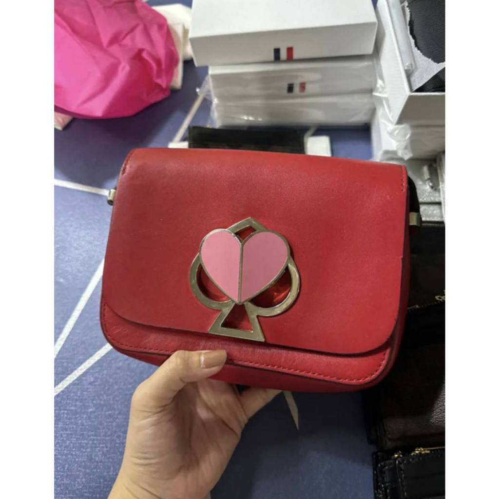 Preloved KS Nicola Twistlock Small Hot Chili Shoulder Bag Red