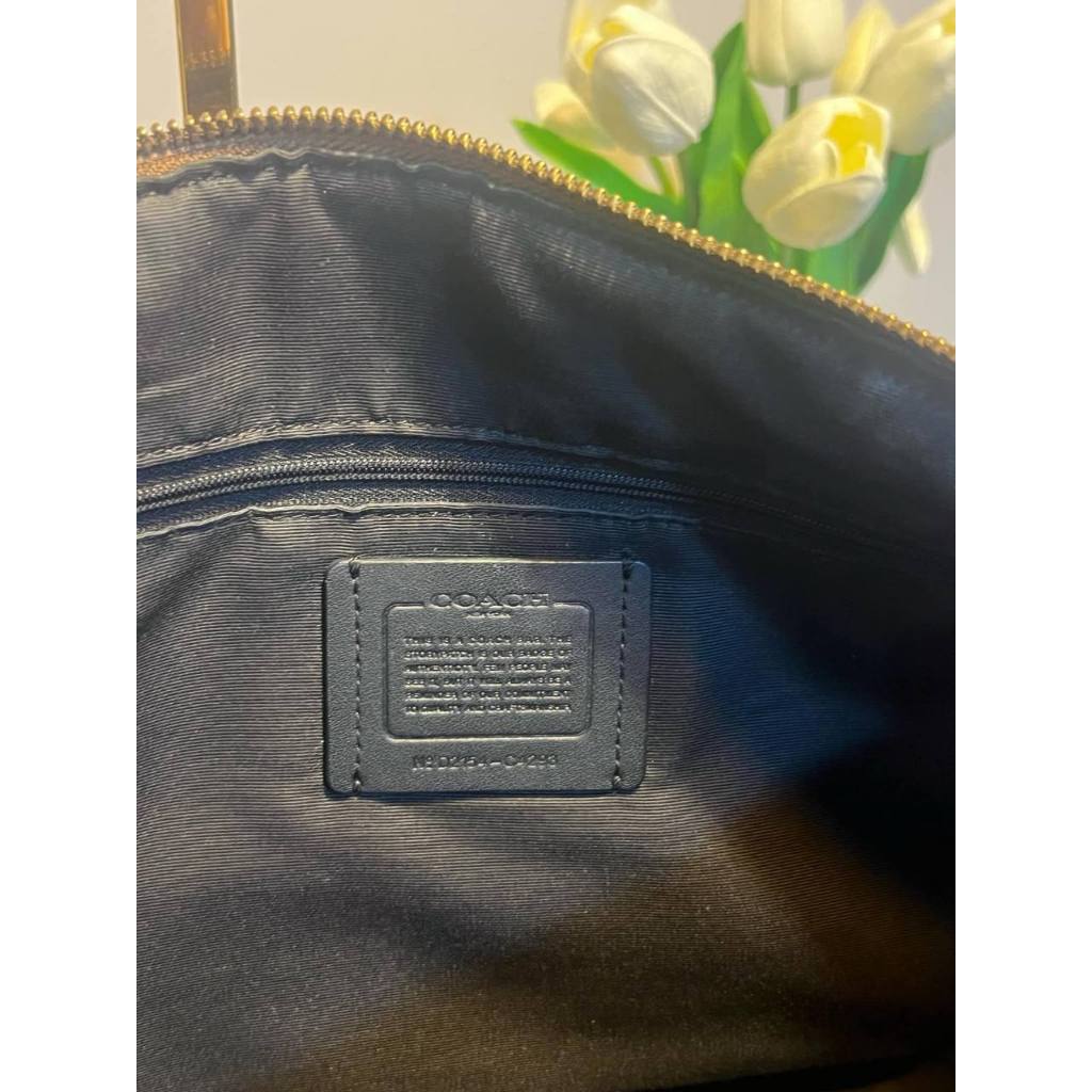ORIG Preloved CCH Prairie Satchel Bag In Colorblock Signature Canvas Khaki