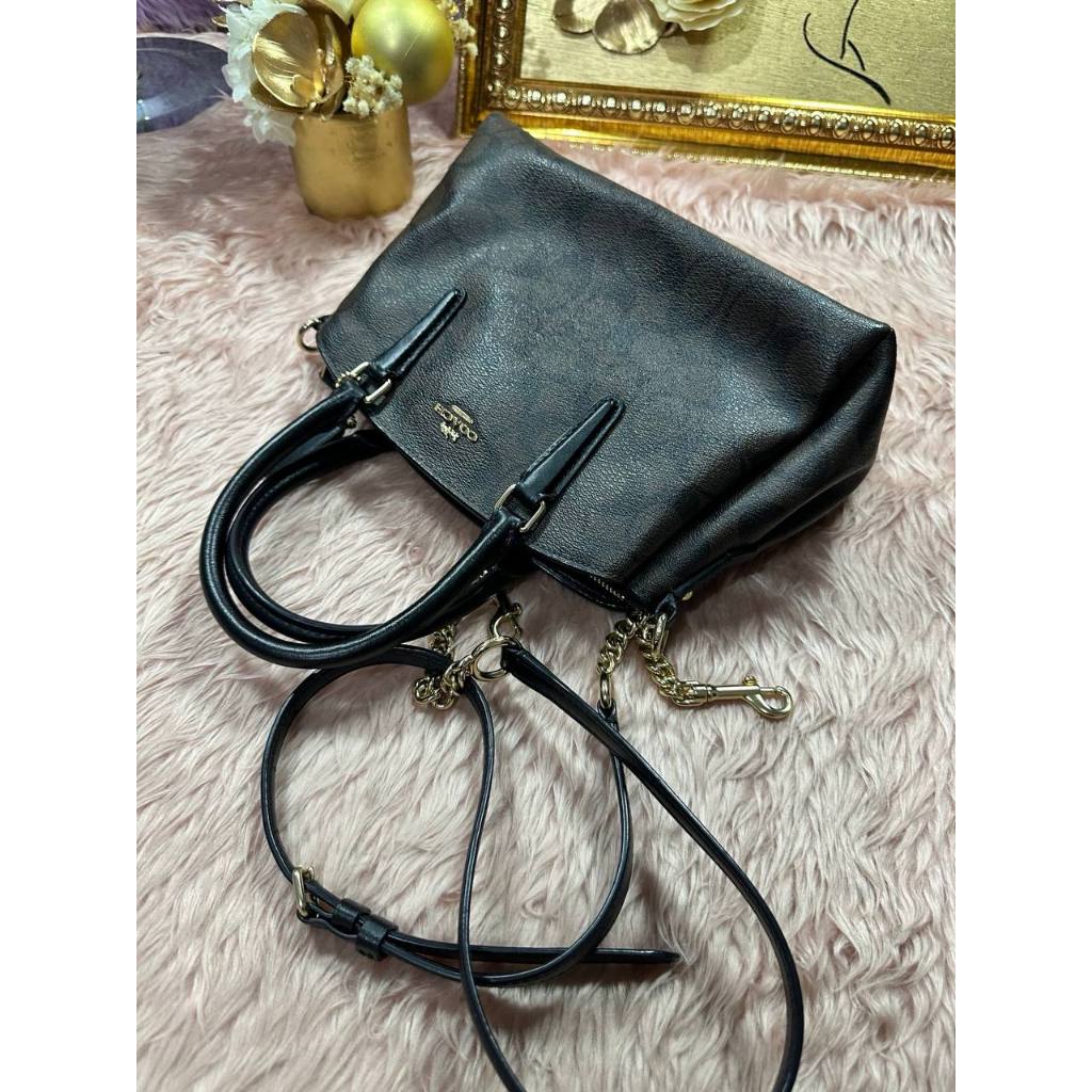 ORIG Preloved CCH Mini Sage Carryall Signature Brown Black Small Bag