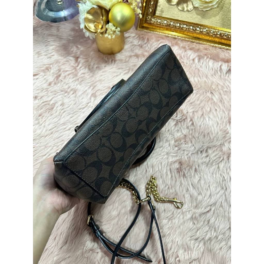 ORIG Preloved CCH Mini Sage Carryall Signature Brown Black Small Bag