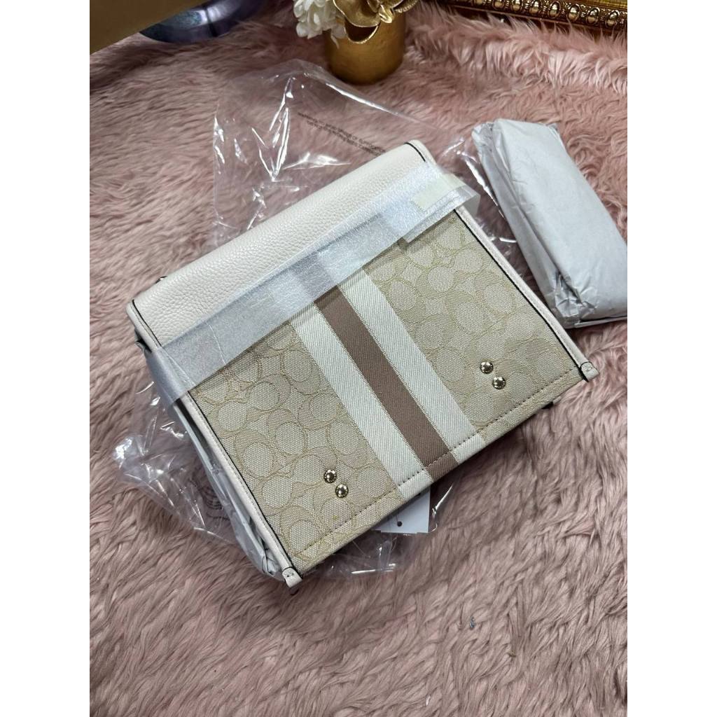 ORIG & IMPORTED CCH RARE Dempsey Tote Bag 22 White Jacquard Bag