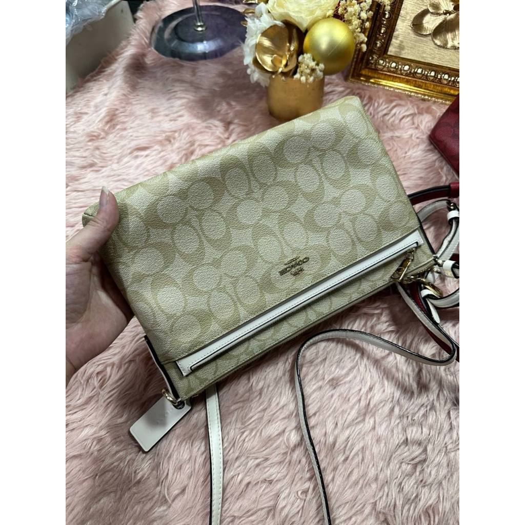ORIG Preloved CCH POP Crossbody East/West Crossbody Light Khaki Bag with Pouch