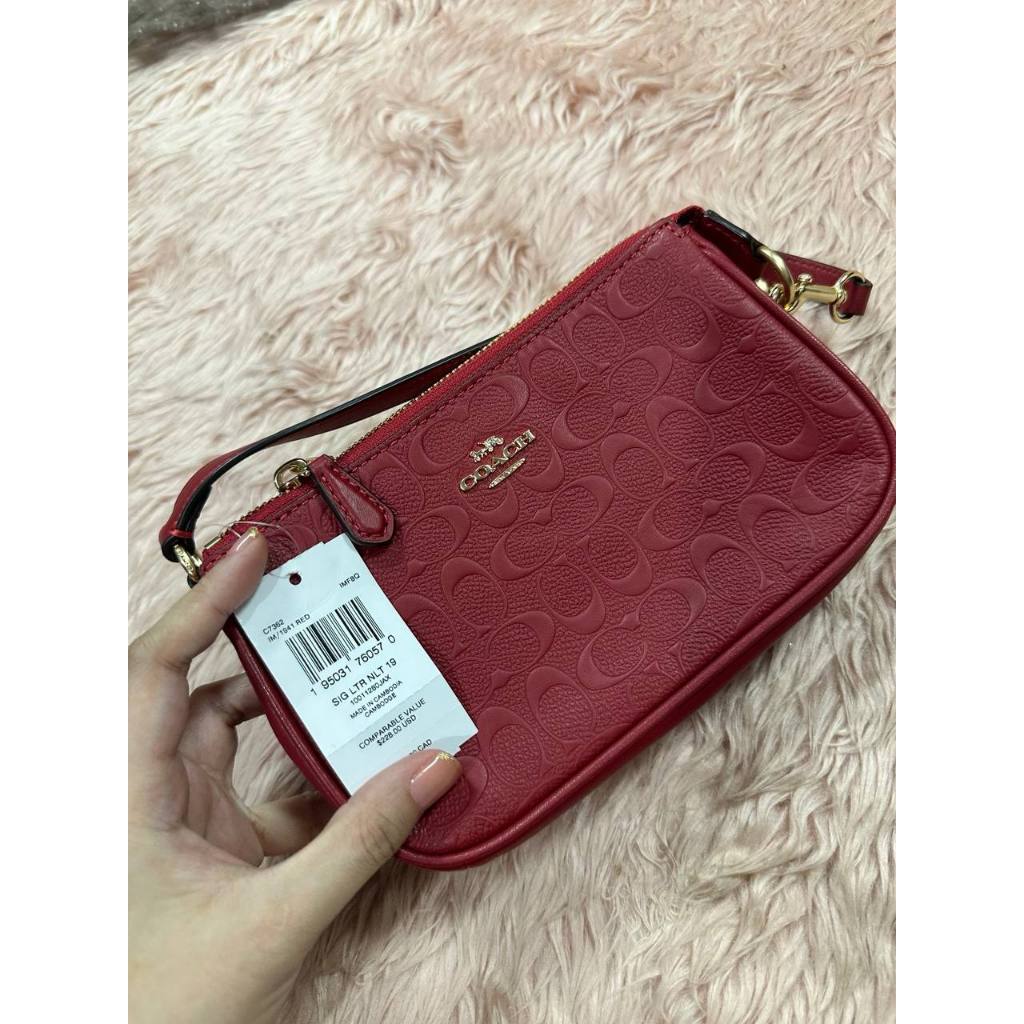 ORIG & IMPORTED CCH Nolita 19 Wristlet Small Red Signature Leather Bag