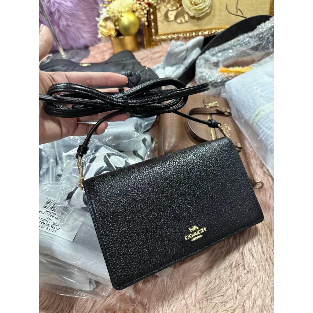 ORIG Preloved CCH Anna Foldover Clutch Crossbody Black Bag